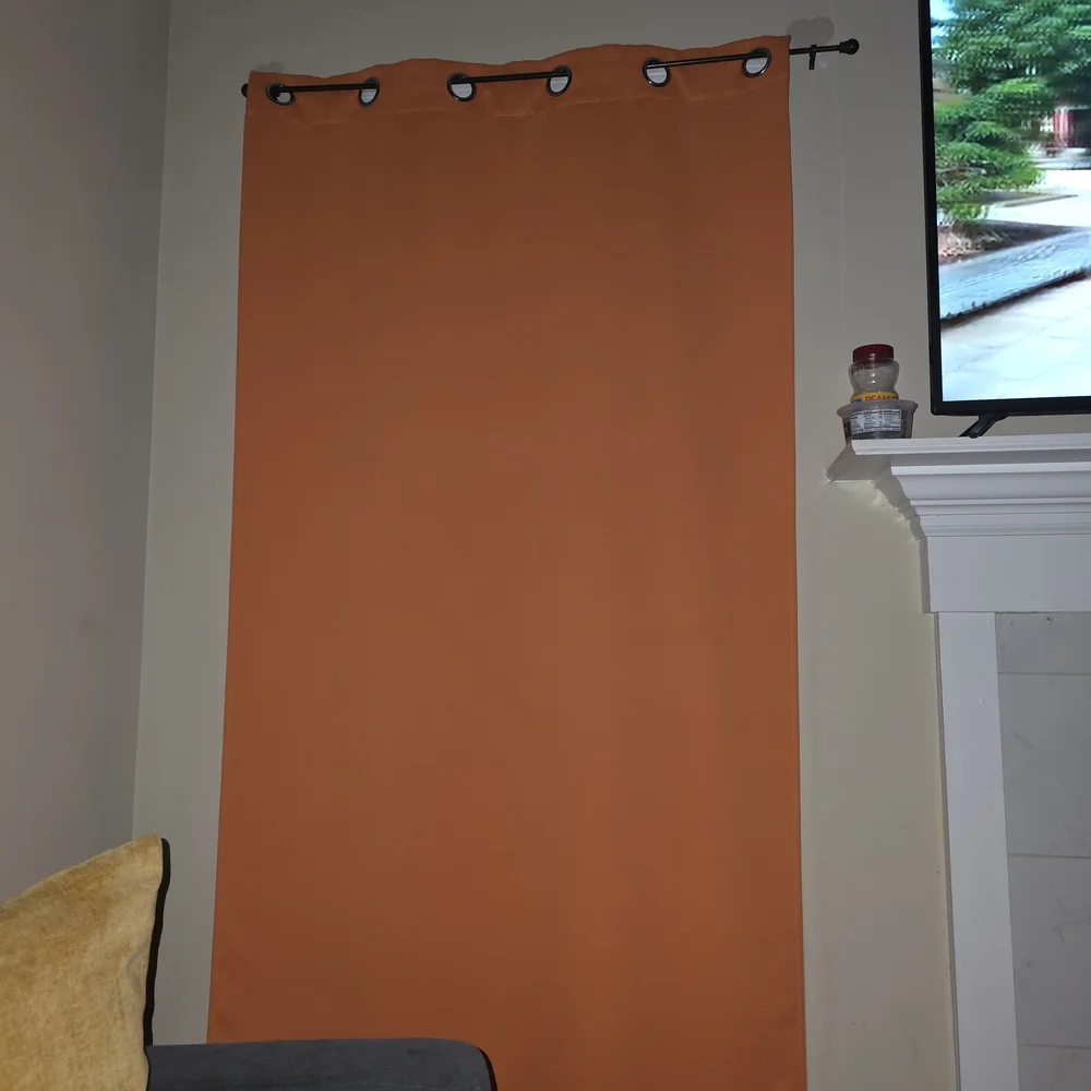 Orange Thermal Grommet Blackout Curtains, Set Of 2